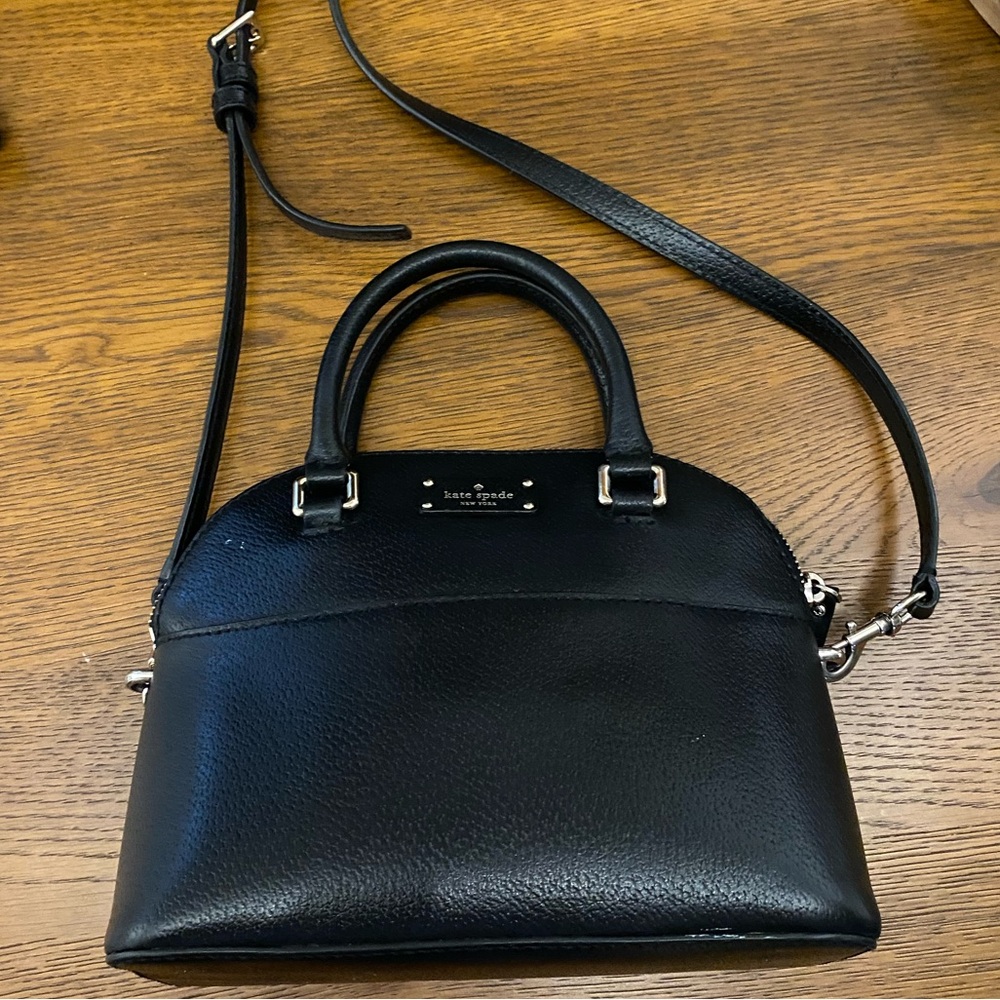 Kate Spade Small Black Leather Dome Handbag